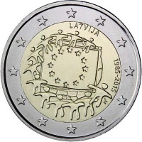 2 EUR Lotyšsko 2015 EV UNC